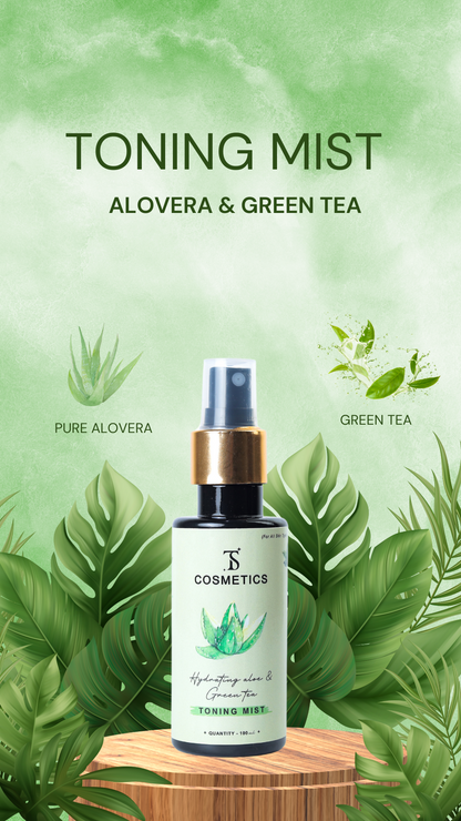 FACIAL TONING MIST | Hydrating Aloe & Green Tea Toning Mist ( For All Skin Type)